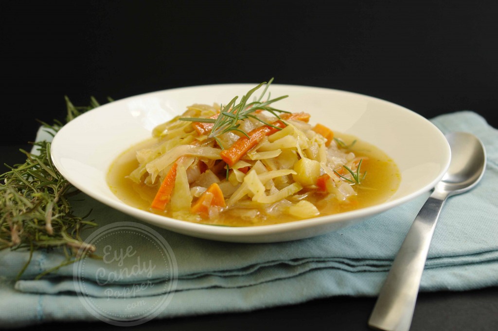 Country braised cabbage soup (vegetarian, vegan option, gluten-free, paleo)