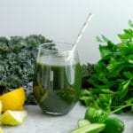 Fresh veggie juice: carrots and greens
