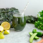 Fresh veggie juice: carrots and greens