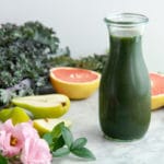 Refreshing fresh summer juice: grapefruit, kale and carrots