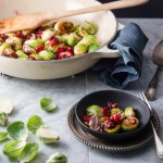 5 min side dish: Brussel sprouts, cranberries, garlic and almonds