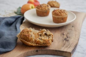 Oat, apple and almond butter muffins