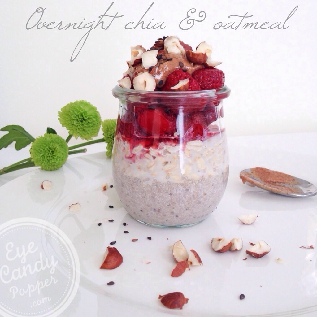 Overnight oatmeal and chia seed breakfast | Vegan