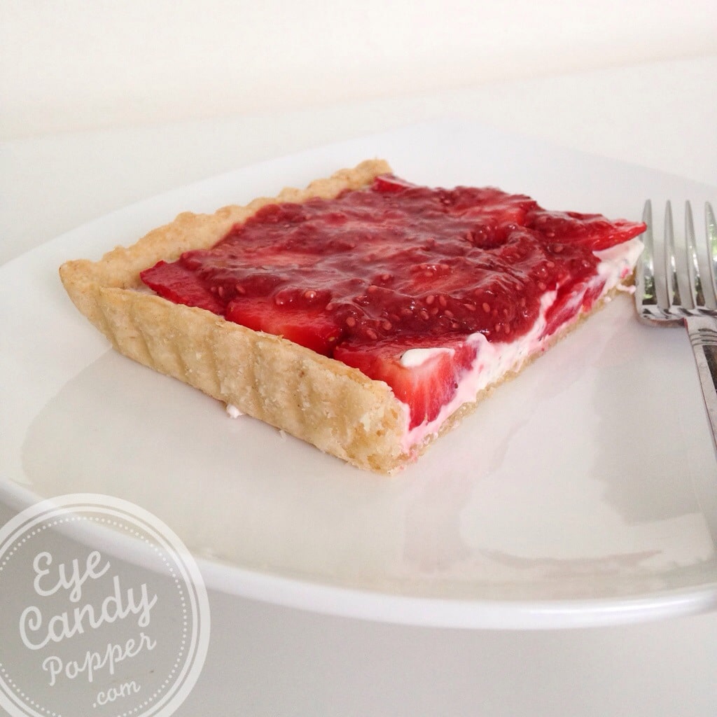 strawberry and chevre tart - very low sugar, low gluten