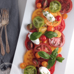 Quick heirloom tomato salad (vegetarian, vegan option, gluten-free, raw)