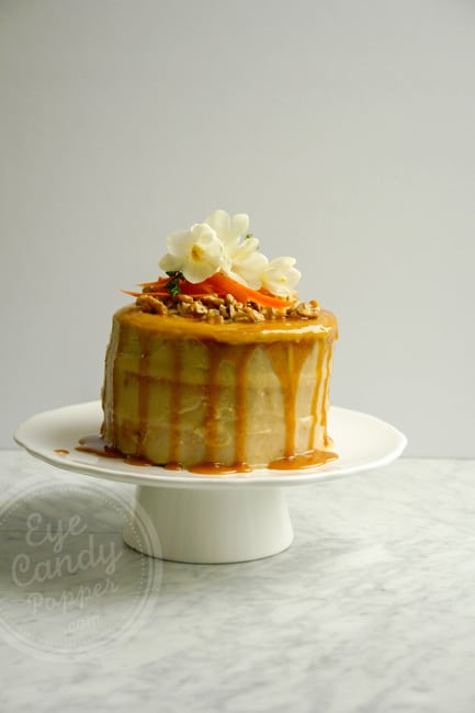Healthy Carrot Cake with Cashew icing and Maple Caramel