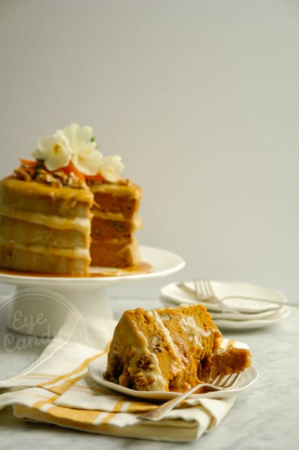 Healthy Carrot Cake with Cashew icing and Maple Caramel