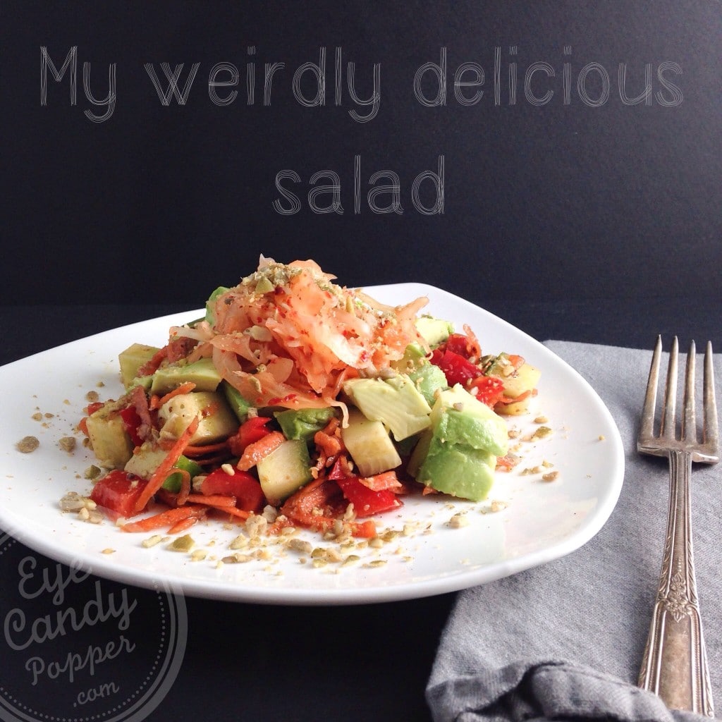 My weirdly delicious salad with natural pre- and pro-biotics! (vegan, raw, paleo, gluten-free)