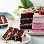 Two tone pink chocolate cake