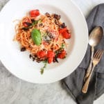Simple roasted vegetable and pasta dinner