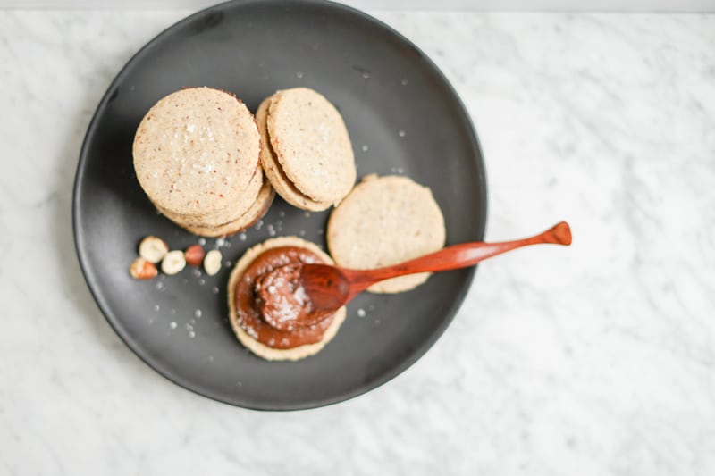 Gluten-Free Hazelnut Shortbread Cookies with Chocolate Filling | Vegan